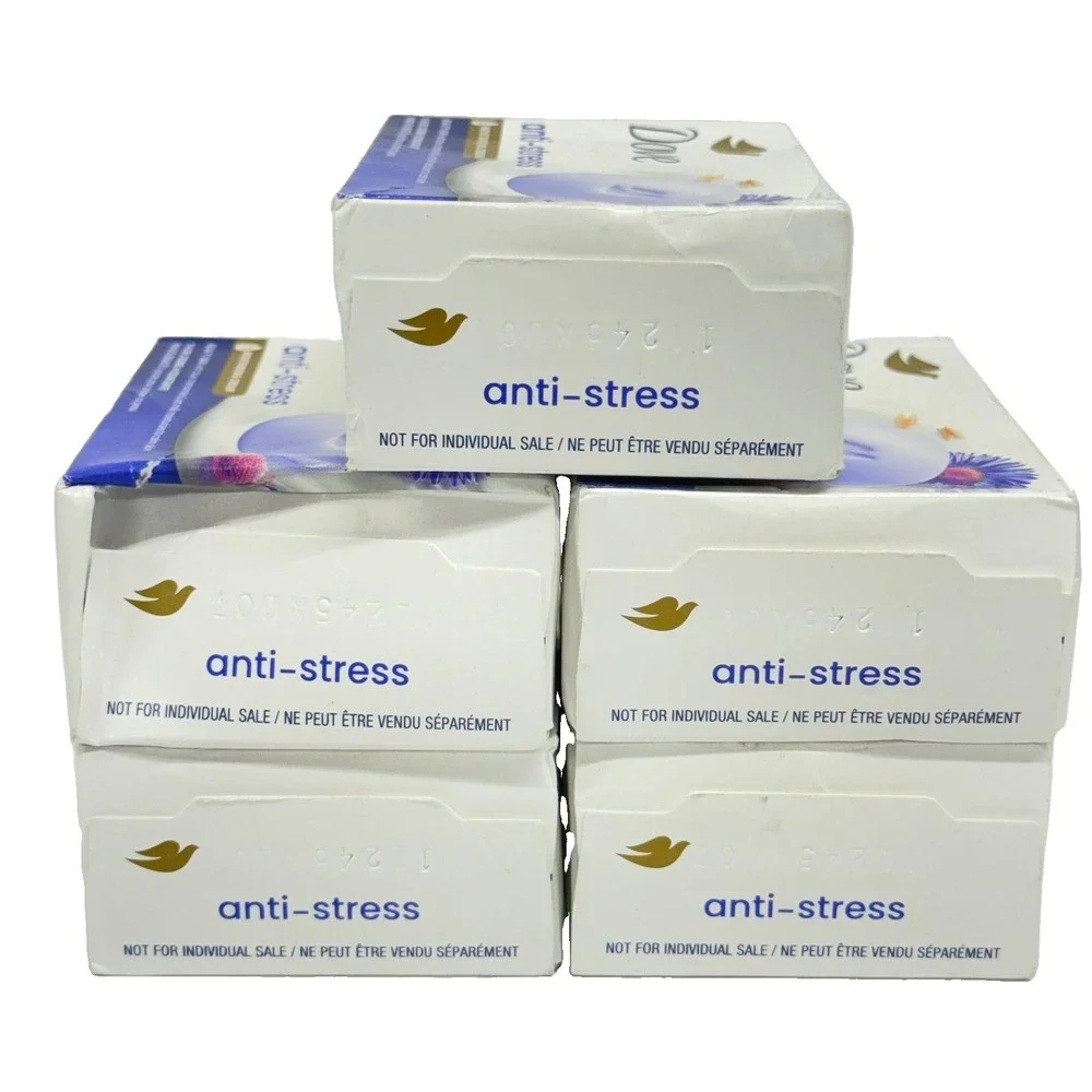 Dove Anti Stress Beauty Bar Soap Moisturizing 5 Pack New Sealed